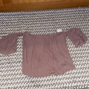 Mauve off the shoulder crop top